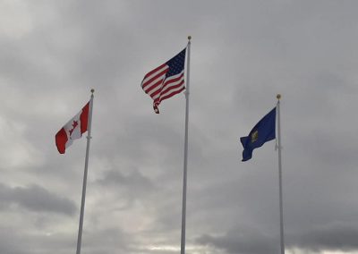 Country flags on poles